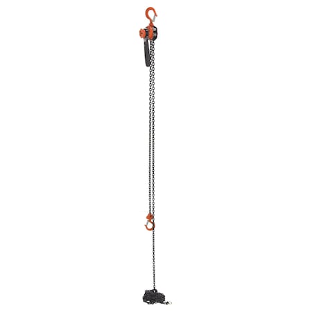Vestil Economy Lever Hoist, 0.5K, 15 ft., 500 lbs Load Capacity, 15 ft Hoist Lift, Hook ELH-05-15